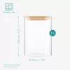 Set 3 Borcane de depozitare cu capac din bambus Navaris, 1000 ml, 54601.01.03