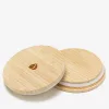 Set 3 Borcane de depozitare cu capac din bambus Navaris, 1000 ml, 54600.02.03