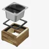 Cos pentru zatul de cafea din lemn si inox Navaris, Bara de silicon, 54693.01