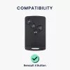 Husa Cheie Auto pentru Renault - 4 Butoane - Keyless Go, kwmobile, Silicon, Negru / Alb, 54808.02