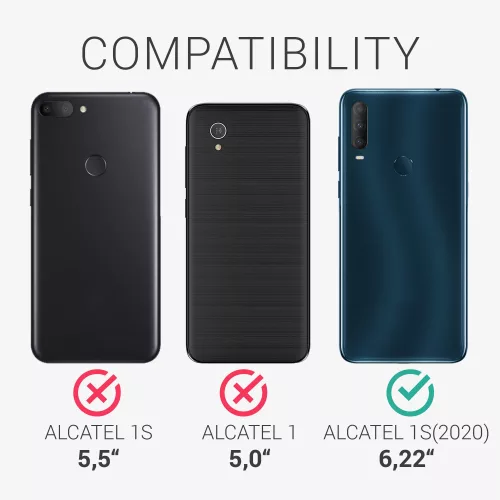 Husa Alcatel 1S (2020), Piele ecologica, Negru, 54800.01