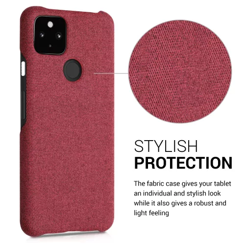 Husa Google Pixel 5a, Textil, Rosu, 54994.76