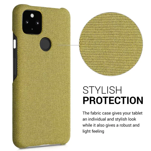 Husa Google Pixel 5a, Textil, Galben, 54994.06