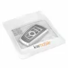 Husa Cheie Auto pentru BMW - 3 Butoane - Keyless Go, kwmobile, Silicon, Argintiu / Negru, 55039.01