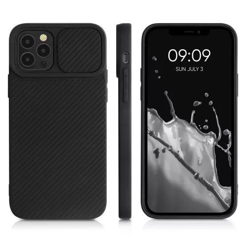 Husa iPhone 12 / iPhone 12 Pro, Silicon, Negru, 55098.01