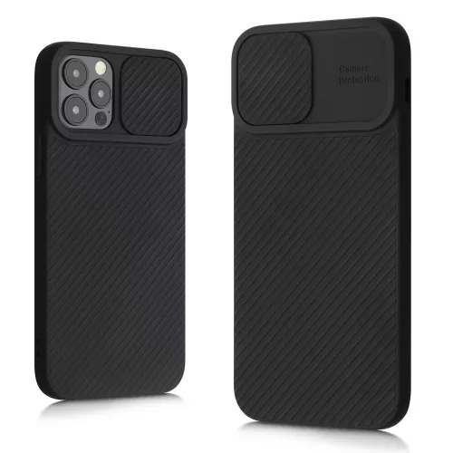 Husa iPhone 12 / iPhone 12 Pro, Silicon, Negru, 55098.01