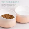 Set 2 Boluri inalte de ceramica pentru pisici si caini Navaris cu covoras, 250 ml, 53300.60
