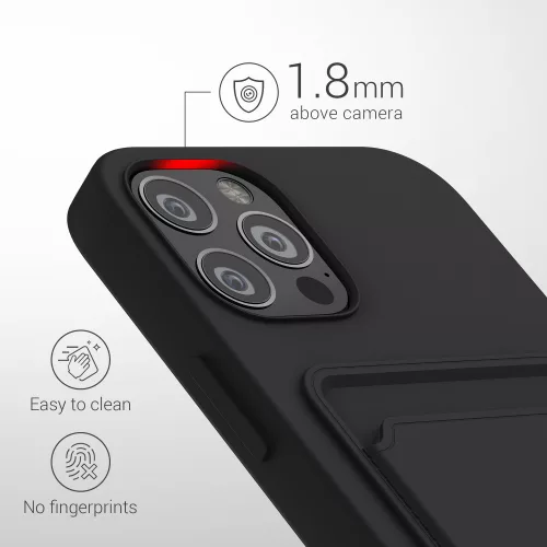 Husa iPhone 12 / iPhone 12 Pro, Silicon, Negru, 55112.01