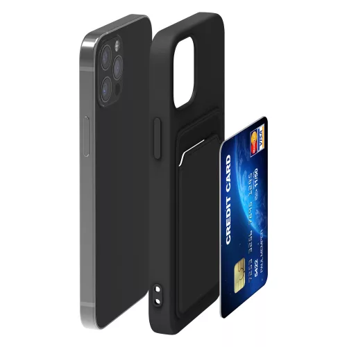 Husa iPhone 12 / iPhone 12 Pro, Silicon, Negru, 55112.01