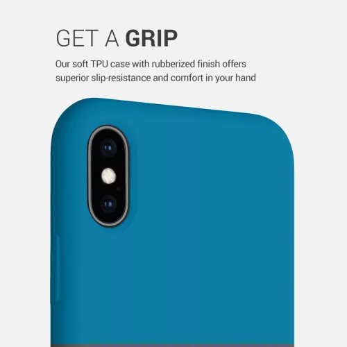 Husa iPhone X / iPhone XS, Silicon, Albastru, 46313.224
