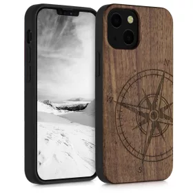 Husa iPhone 13 Mini, Lemn, Maro, 55936.01