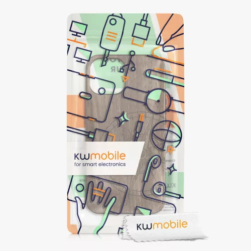 Husa iPhone 13 Mini, Lemn, Maro, 55936.01