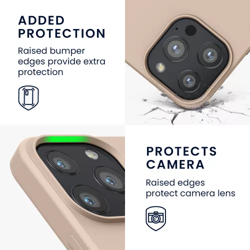 Husa iPhone 13 Pro, Silicon, Crem, 55962.154