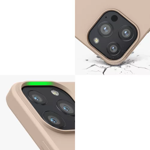 Husa iPhone 13 Pro, Silicon, Crem, 55962.154