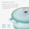 Oala antiaderenta din fonta Navaris pentru plite/cuptoare - 24 cm - 3,5 l - verde deschis, 48777.01.71
