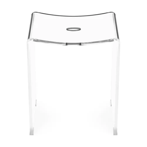 Scaun dus acrilic Navaris, 43.5x37x28 cm, 100 kg, antiderapant, baie/interior, transparent, plastic