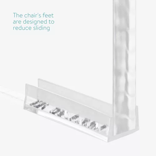 Scaun dus acrilic Navaris, 43.5x37x28 cm, 100 kg, antiderapant, baie/interior, transparent, plastic