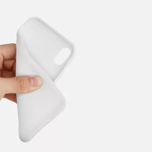 Husa Apple iPhone X / iPhone XS, Silicon, Alb, 42492.02