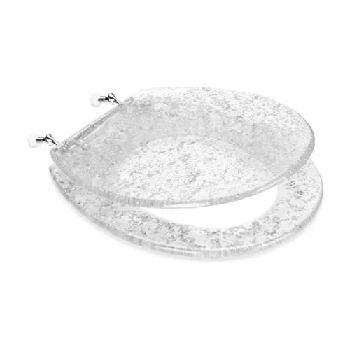 Capac toaleta Navaris, glitter, 42x36x4.5 cm, rasina transparenta, transparent, plastic