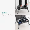 Scaun depozitare unelte Navaris, 53.3x38.1x24.3 cm, pliabil cu maner, capacitate 150 kg, negru, plastic