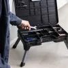 Scaun depozitare unelte Navaris, 53.3x38.1x24.3 cm, pliabil cu maner, capacitate 150 kg, negru, plastic
