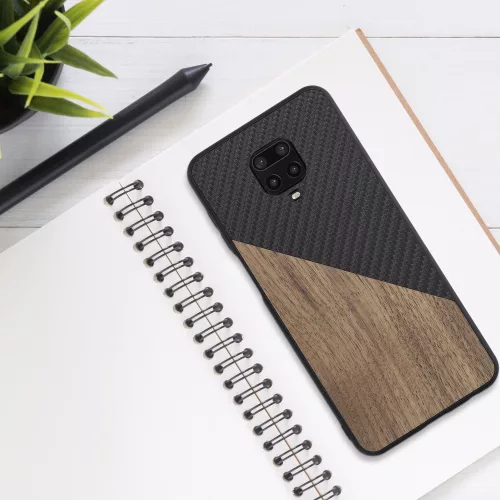 Husa Xiaomi Redmi Note 9S / Redmi Note 9 Pro / Redmi Note 9 Pro Max, Lemn, Maro, 56621.01