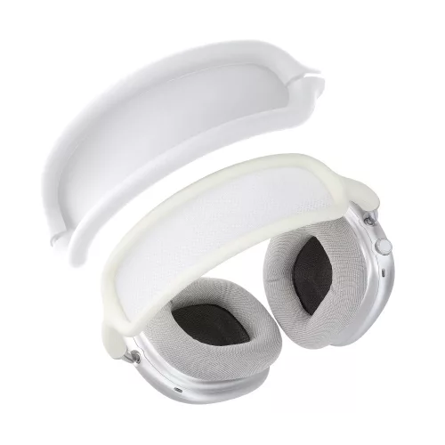 Banda pentru casti Apple Airpods Max, Kwmobile, Alb, Silicon, 56698.02