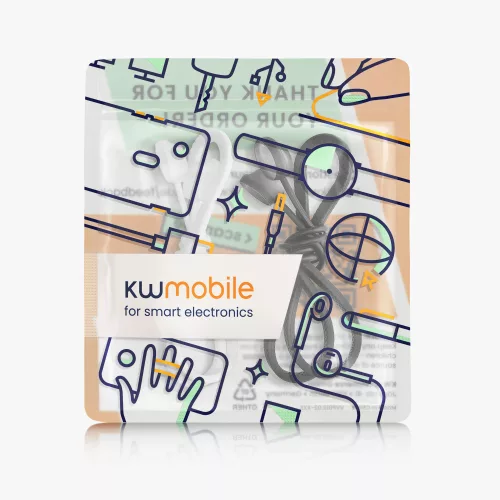 Set 2 Curele pentru casti Samsung Galaxy Buds Pro, Kwmobile, Negru/Alb, Silicon, 56874.02