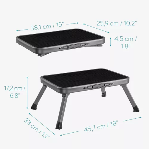 Scaun pliabil Navaris, metal, capacitate 140 kg, platforma antiderapanta, 54101.22