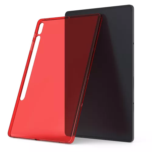 Husa pentru tableta Samsung Galaxy Tab S8 Plus/Galaxy Tab S7 Plus, Kwmobile, Rosu, Silicon, 52921.09