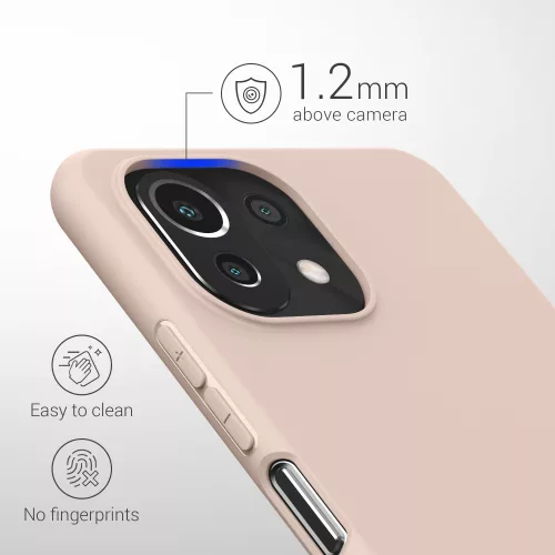 Husa Xiaomi Mi 11 Lite 5G, Silicon, Crem, 54726.225