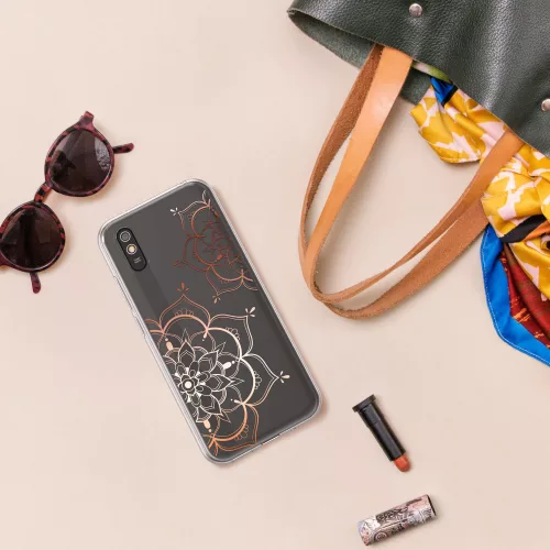 Husa Xiaomi Redmi 9A/Redmi 9AT, Silicon, Transparent/Roz, 57092.02