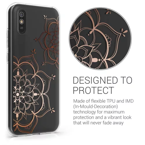 Husa Xiaomi Redmi 9A/Redmi 9AT, Silicon, Transparent/Roz, 57092.02