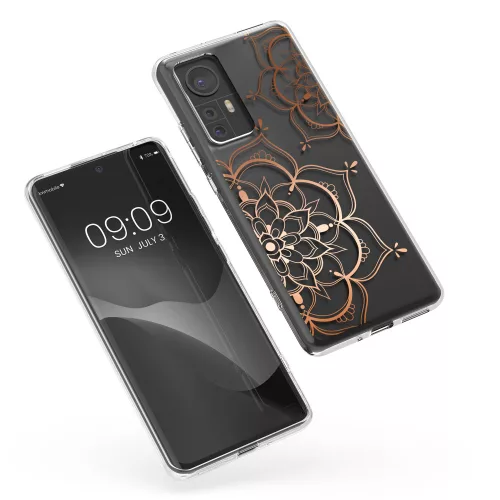 Husa Xiaomi 12/12X, Silicon, Transparent/Roz, 57097.02