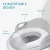 Reductor toaleta copii Navaris, cu capac si manere, 36x32x18 cm, antialunecare, gri, polipropilena/PVC