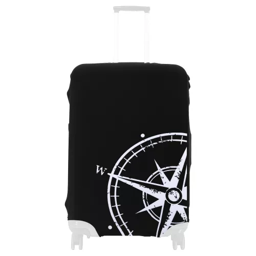 Husa pentru troler marime L, Kwmobile, Negru/Alb, Lycra, 45230.3.03