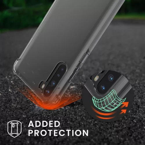 Husa OnePlus Nord, Silicon, Transparent/Argintiu, 57454.35