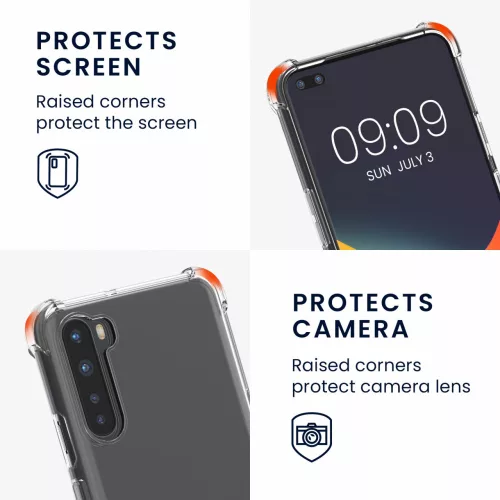 Husa OnePlus Nord, Silicon, Transparent/Argintiu, 57454.35