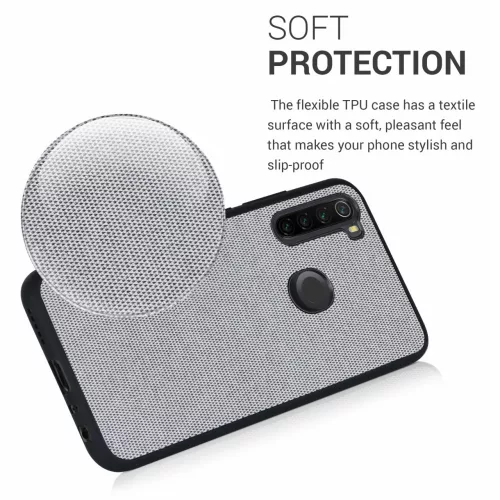 Husa Xiaomi Redmi Note 8, Textil, Gri, 57491.22