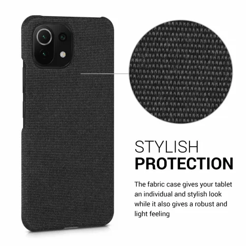 Husa Xiaomi Mi 11 Lite 5G/11 Lite 5G NE, Textil, Gri, 57487.19