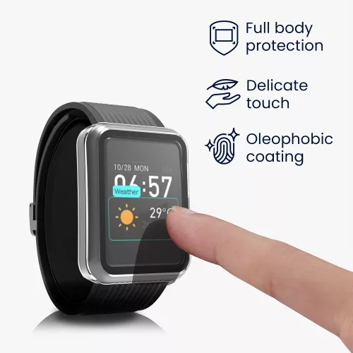 Set 2 Huse pentru Huawei Watch D, Kwmobile, Negru/Transparent, Plastic, 57778.01