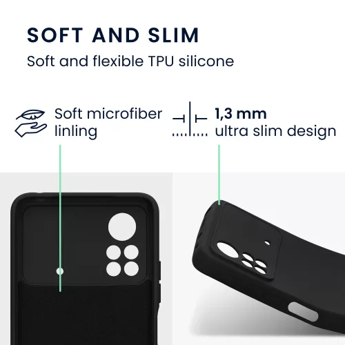 Husa Xiaomi Poco X4 Pro 5G, Silicon, Negru, 57983.47
