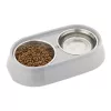 Castron dublu pentru animale Navaris, cu suport antiderapant si boluri, 2x350 ml, 58235.2