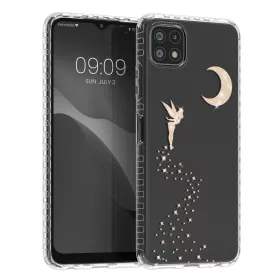 Husa Samsung Galaxy A22 5G, Silicon, Transparent/Auriu, 58363.01