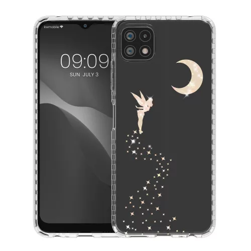 Husa Samsung Galaxy A22 5G, Silicon, Transparent/Auriu, 58363.01