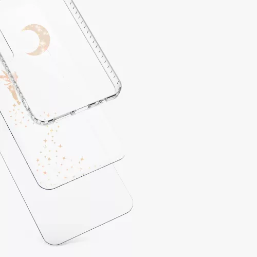 Husa Samsung Galaxy A22 5G, Silicon, Transparent/Auriu, 58363.01
