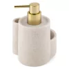 Dispenser sapun cu suport burete Navaris, 11.5x10x16 cm, chiuveta, bej, burete/ABS/plastic