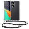 Husa Honor X7, Silicon, Transparent/Negru, 58423.01