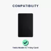 Husa Cheie Auto pentru Tesla Model 3/Model Y, Kwmobile, Negru/Auriu, Silicon, 58600.01
