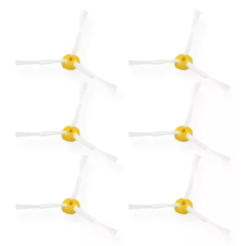 Set 6 Perii laterale pentru aspirator iRobot Roomba 700/Roomba 600/Roomba 500, Kwmobile, Alb/Galben, Plastic, 49136.02